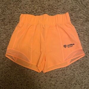 Justice Sport size XL (16/18) girls bright neon orange athletic shorts